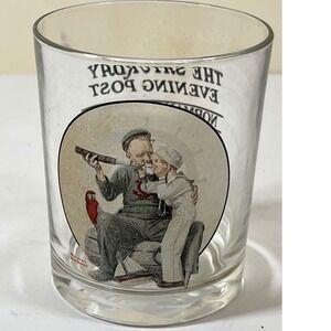 Vintage Norman‎ Rockwell Saturday Evening Post Glassware - Setting One's Sight